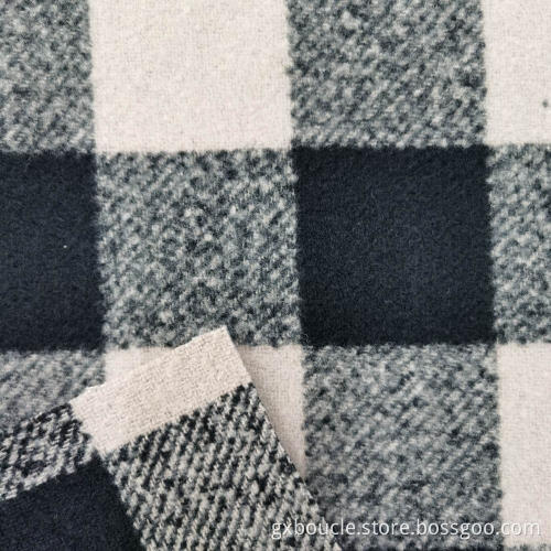 Boucle fashion Plaid wtih brushing fabric